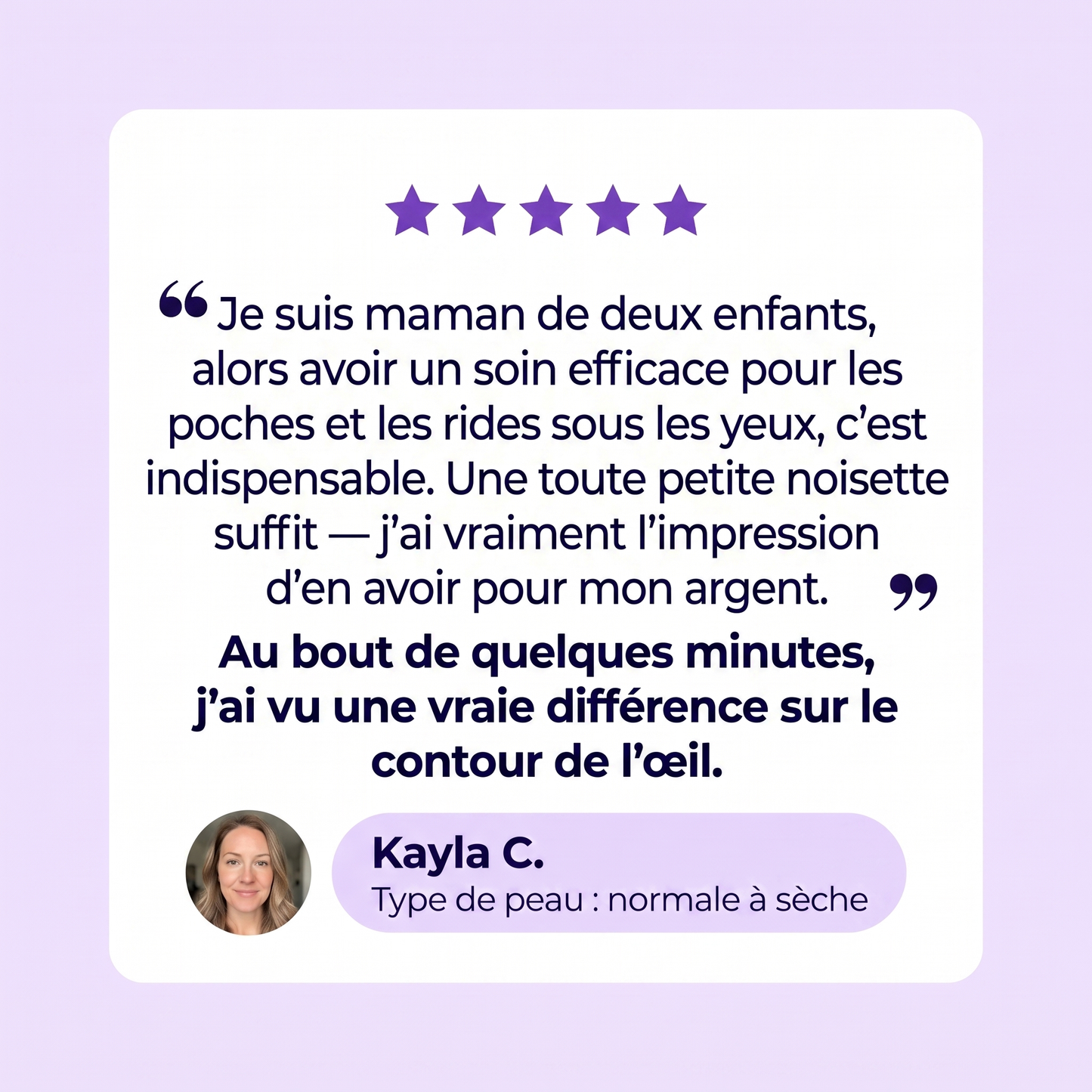 Liftéa — avis client Kayla C., 5 étoiles