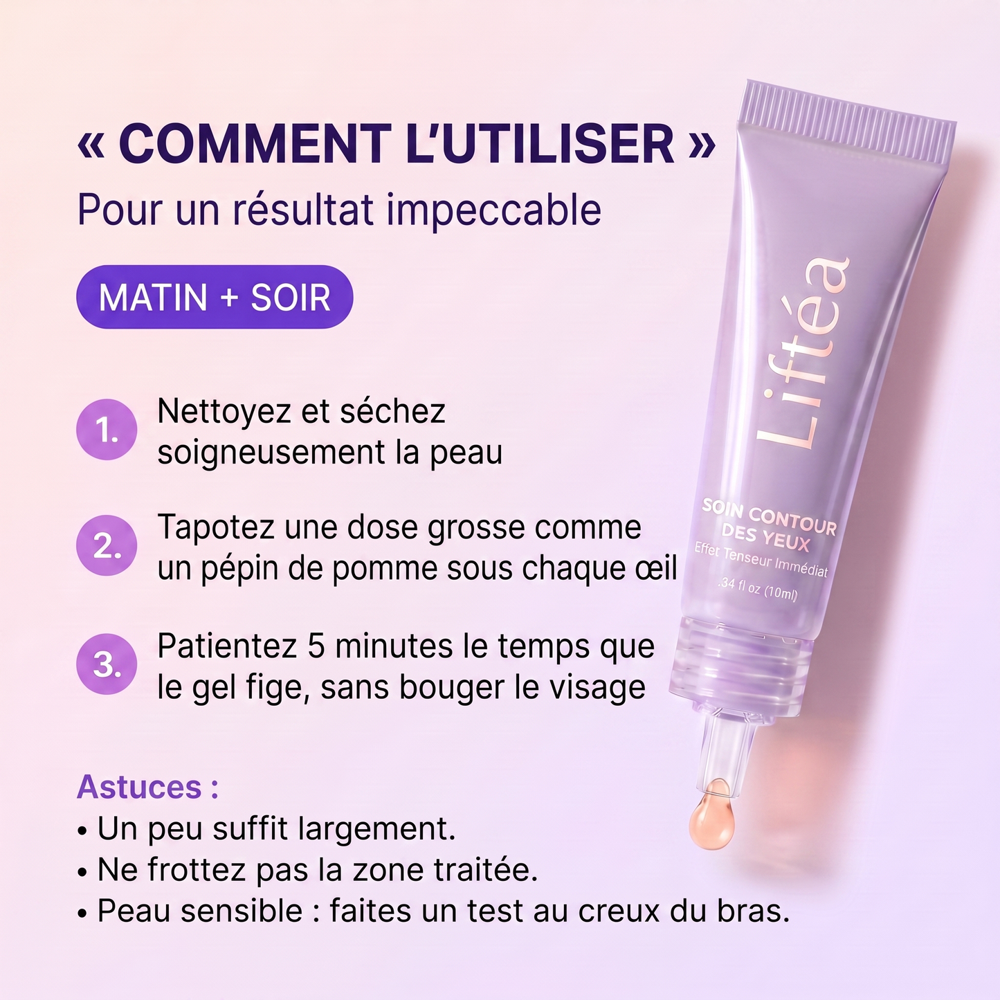 Liftéa — comment utiliser, AM et PM