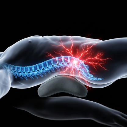 Visualisation du bas du dos et du soutien du masseur lombaire